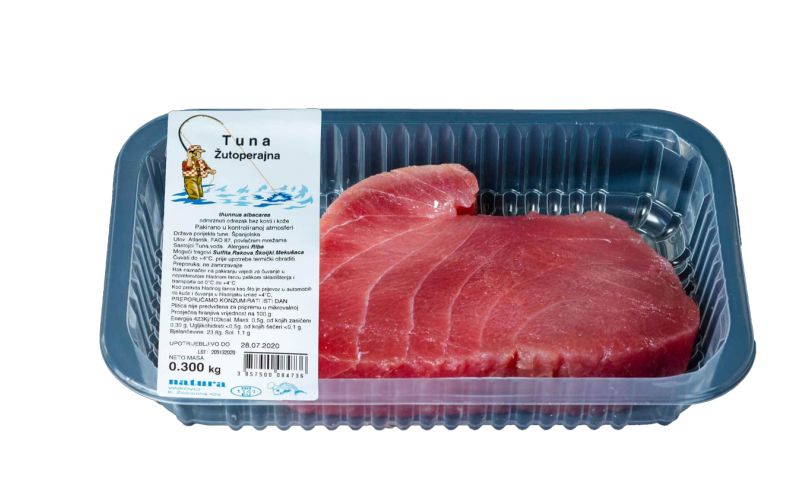 Tuna steak (Thunnus albacares) 300gr, Packed in a modified atmosphere